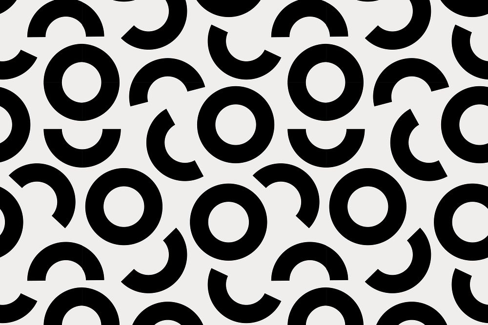 Abstract circle pattern background, black and white vector