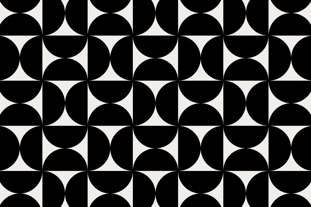 Retro bauhaus pattern background, black geometric vector
