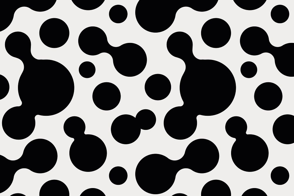 Abstract shape pattern background, circle liquid in black psd