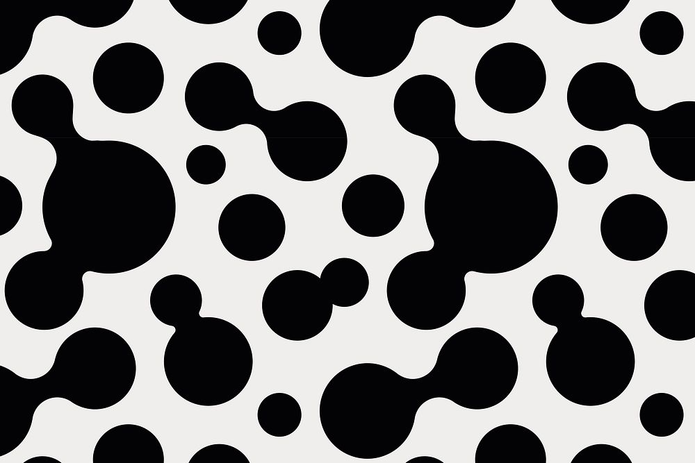 Abstract shape pattern background, circle liquid in black