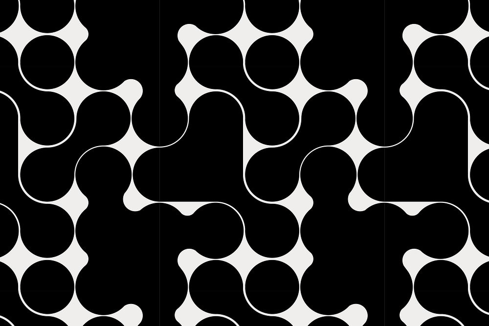 Abstract geometric pattern background, black bauhaus design vector