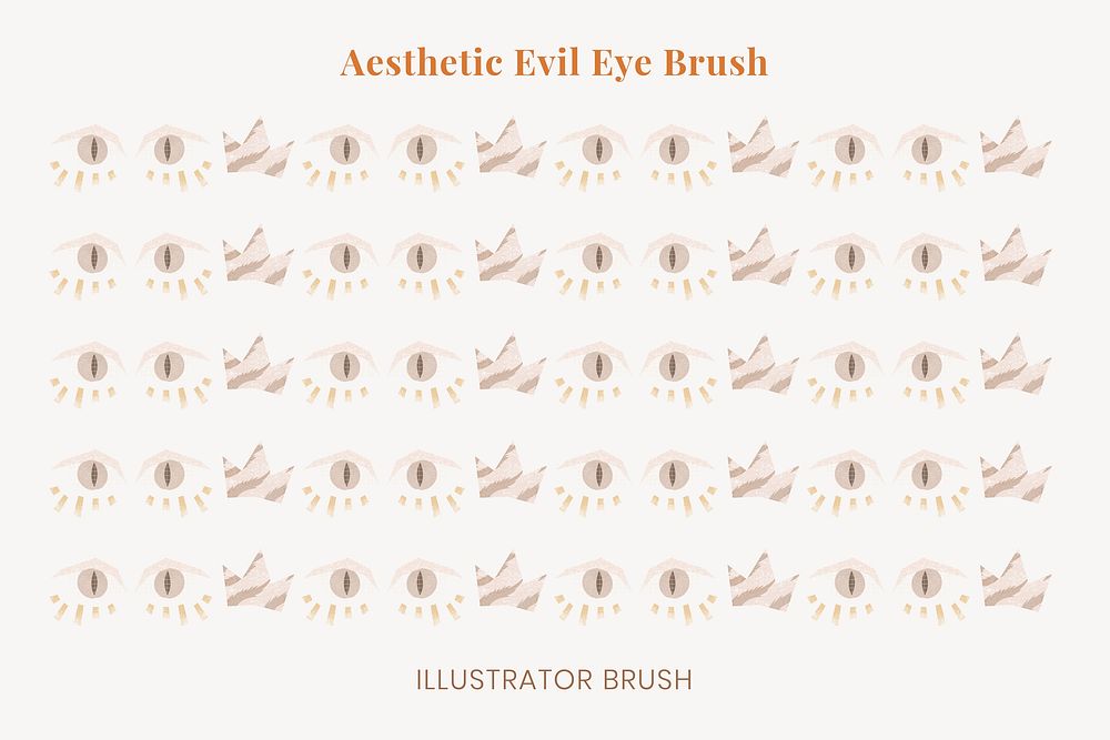 Evil eye pattern brush, cute cartoon vector, compatible with AI