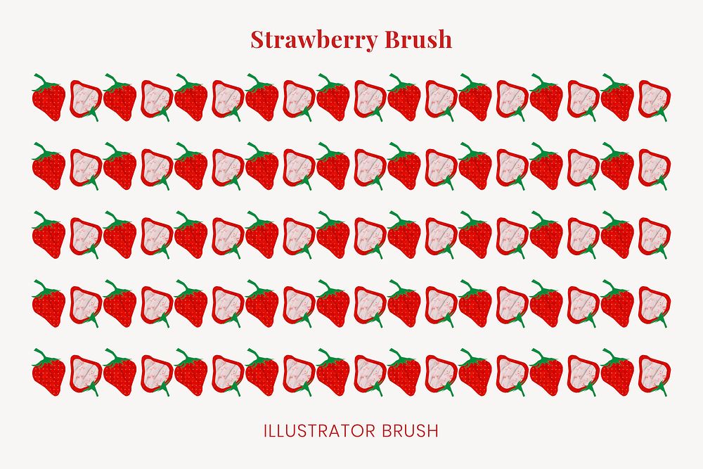 Strawberry pattern brush, cute fruit vector, compatible with AI