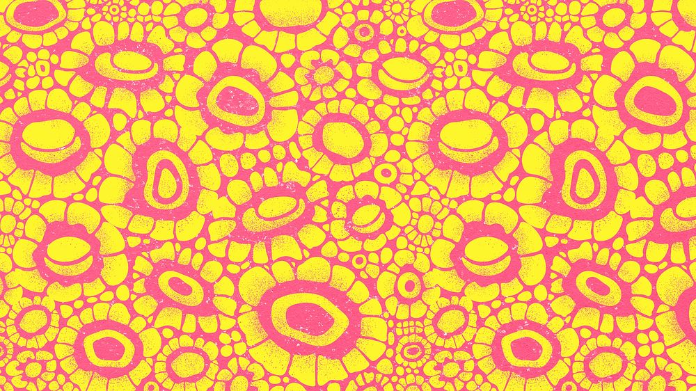 African floral pattern HD wallpaper, pink and yellow design