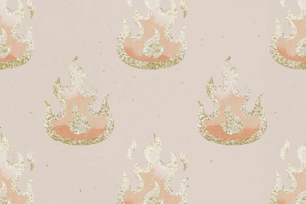 Glitter flame background, cute pattern design