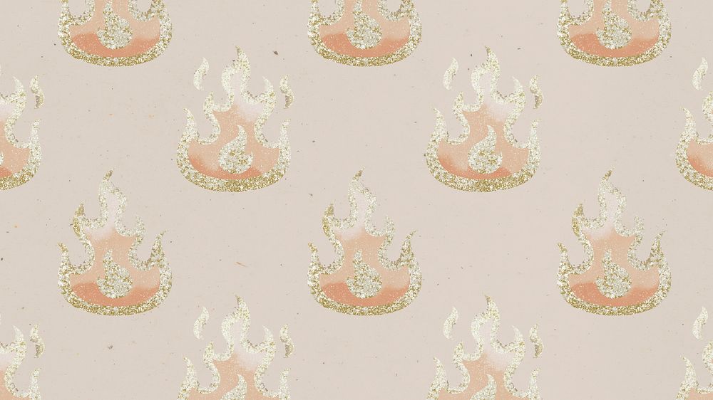 Kidcore flame computer wallpaper, cute pattern design