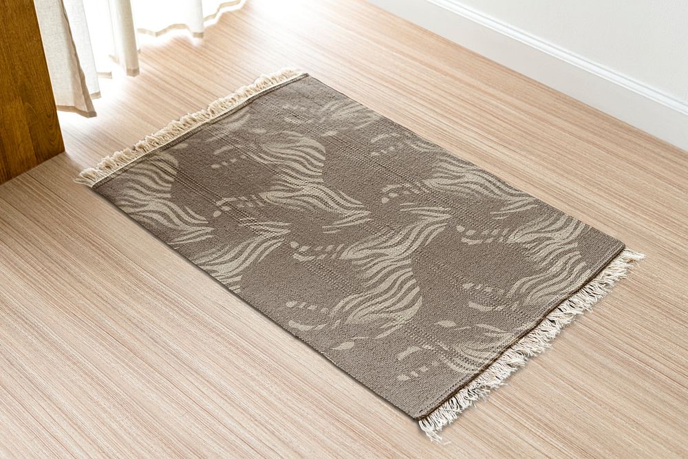 Zebra floor mat, animal print in brown