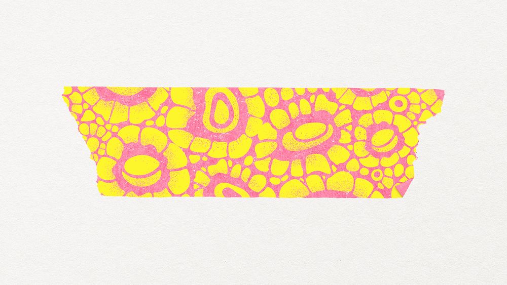 African floral washi tape clipart, colorful pattern