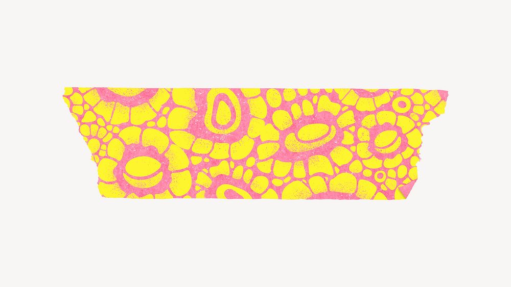 African floral washi tape sticker, colorful pattern vector