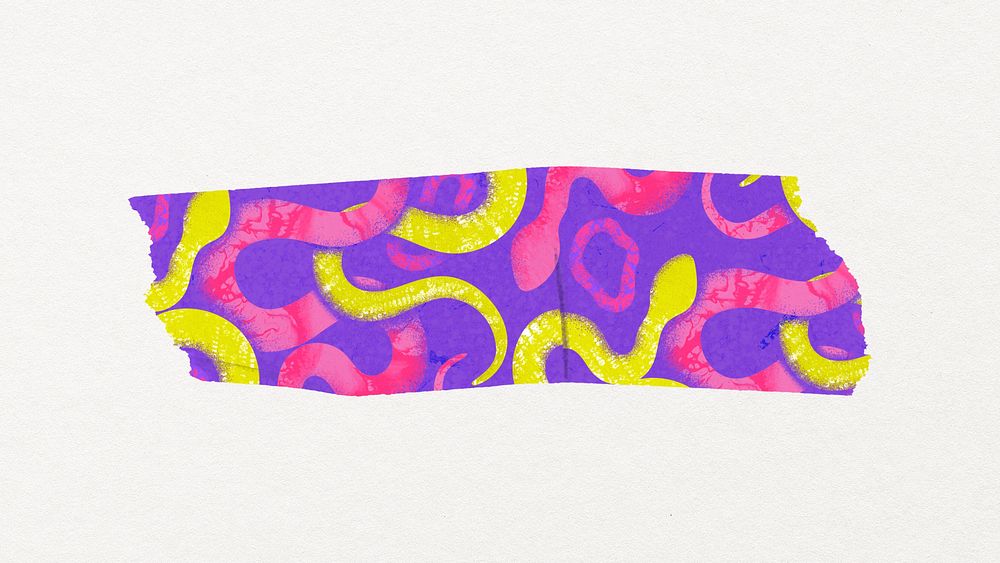 Snake pattern washi tape sticker, cute stationery clipart psd