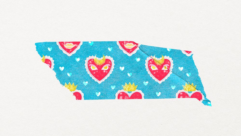 Sacred heart washi tape clipart, cute aesthetic pattern