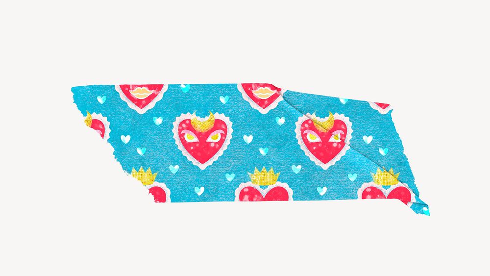 Sacred heart washi tape clipart, cute aesthetic pattern vector
