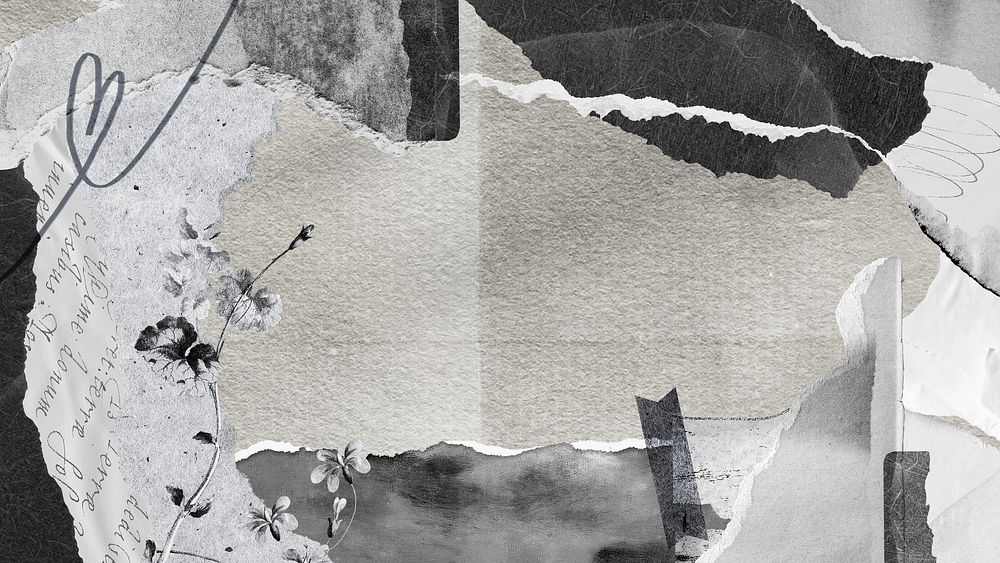 Vintage paper texture desktop wallpaper, aesthetic black and white