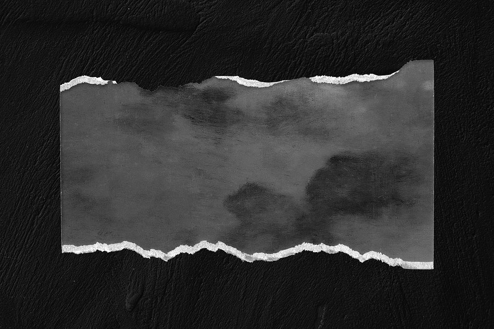 Ripped black paper mockup, blank vintage design psd