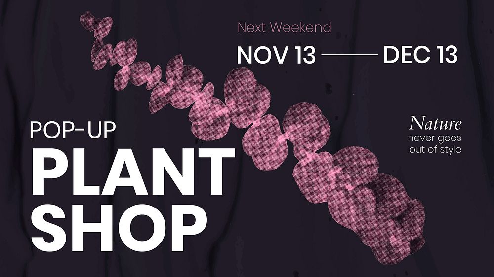 Botanical web banner template, retro modern aesthetic halftone, pop up plant shop design vector