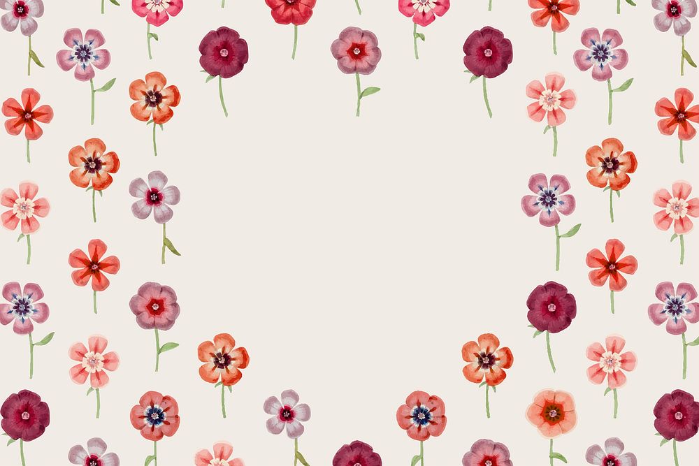 Flower frame background, botanical design vector, remixed from original artworks by Pierre Joseph Redout&eacute;