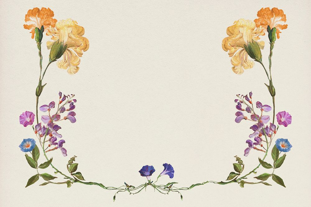 Flower background, vintage botanical design, remixed from original artworks by Pierre Joseph Redout&eacute;