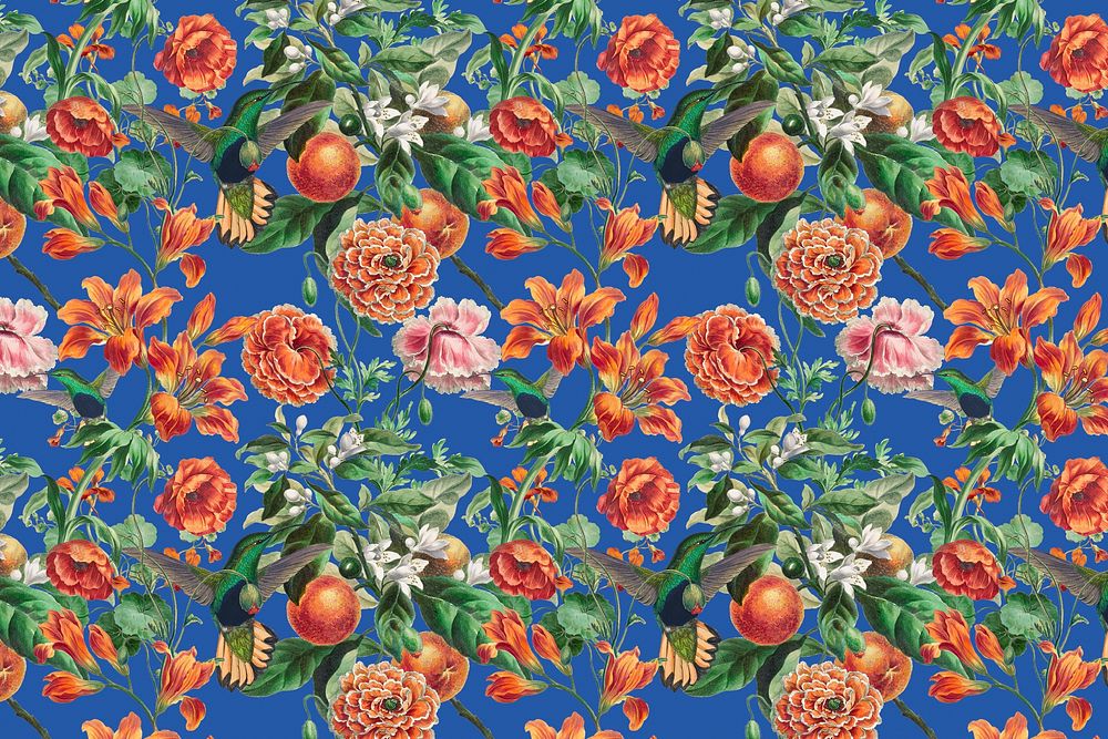 Botanical pattern background, vintage design, remixed from original artworks by Pierre Joseph Redout&eacute;