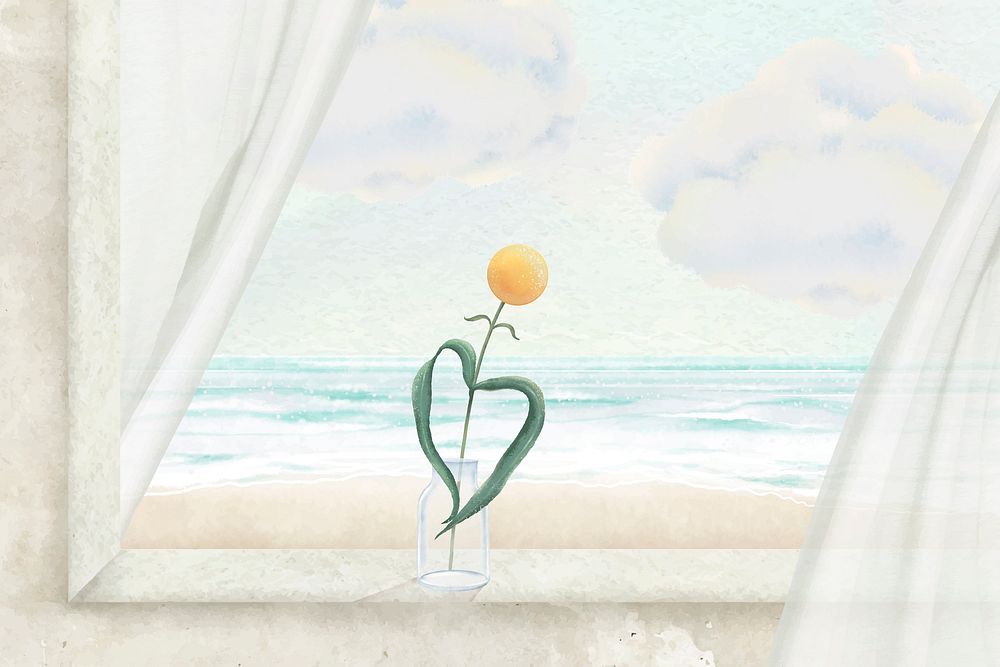 Flower vase background, simple illustration vector