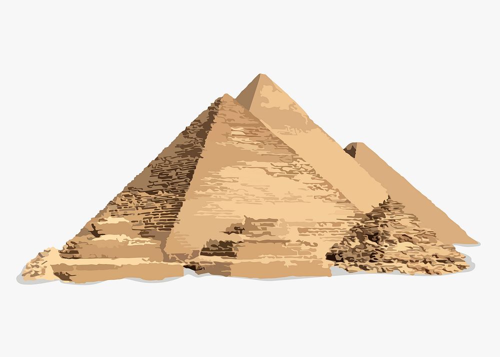 Egyptian pyramids background, vectorize historical landmark 