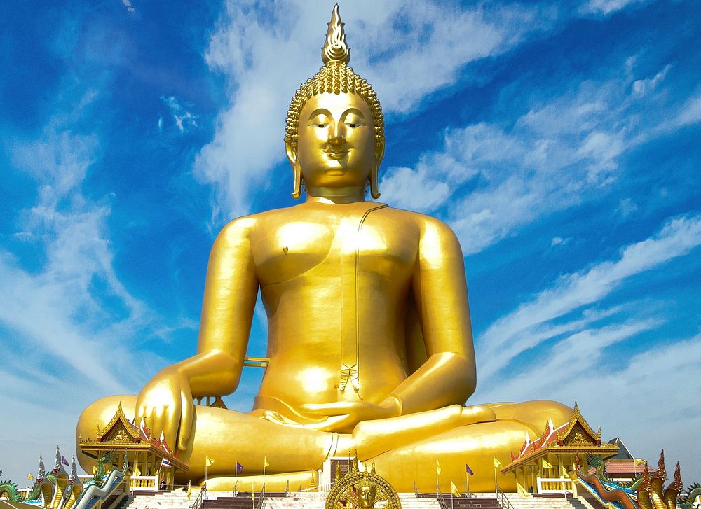 Free gold Budha image, public domain religion CC0 photo.