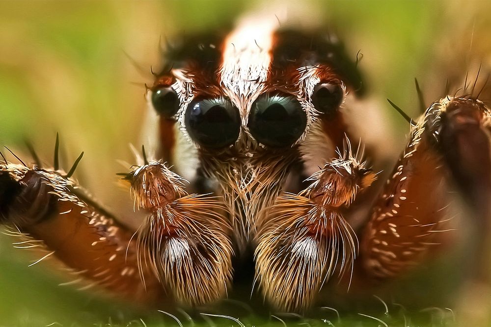 Free zoom in spider face image, public domain animal CC0 photo.