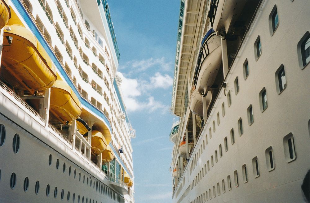 Large cruise ship closeup image, free public domain CC0 photo.