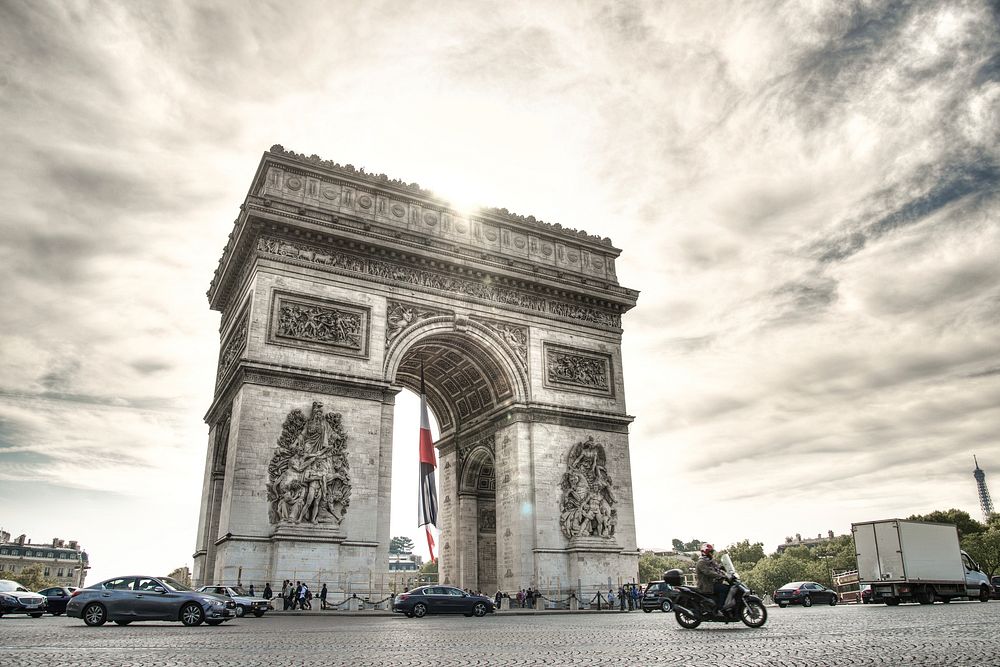 Arc de Triomphe in Paris photo, free public domain CC0 image.
