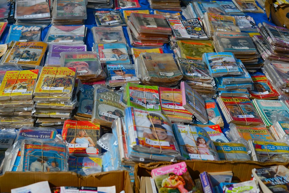 Magazines at a flea market, unknown location - 22 April 2018