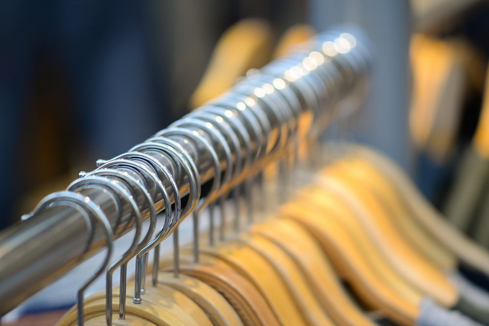 Free close up clothes rack image, public domain CC0 photo.