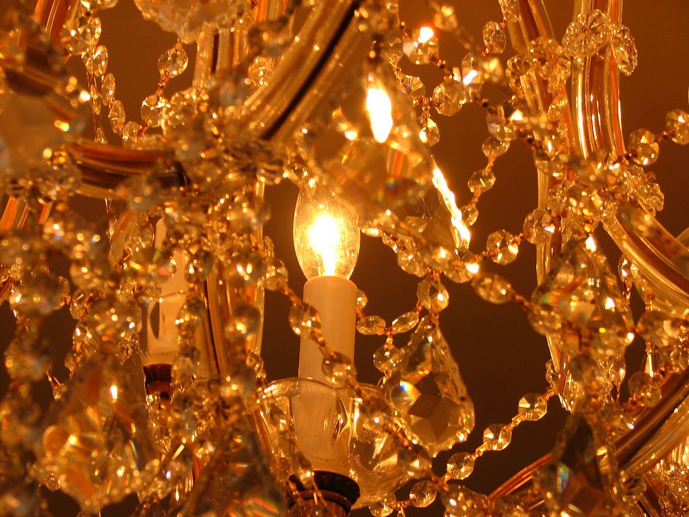 Free closeup on chandelier photo, public domain CC0 image.