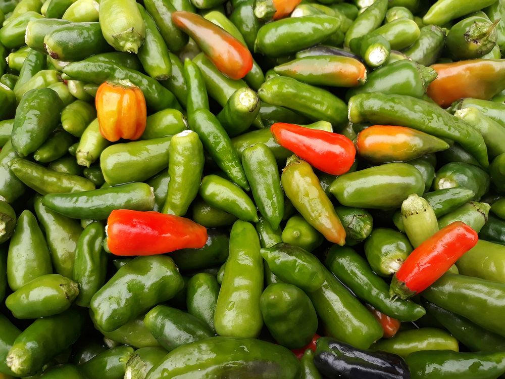 Free red and green chili image, public domain food CC0 photo.
