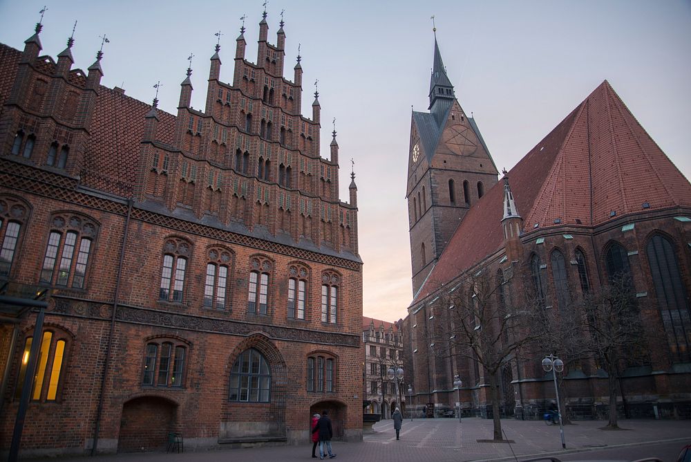 Free Market Church in Hanover, Germany photo, public domain building CC0 image.