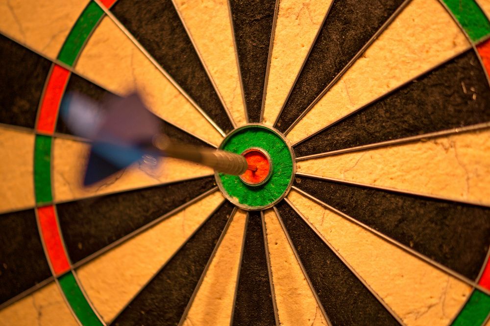 Free dart board closeup photo, public domain game CC0 image.