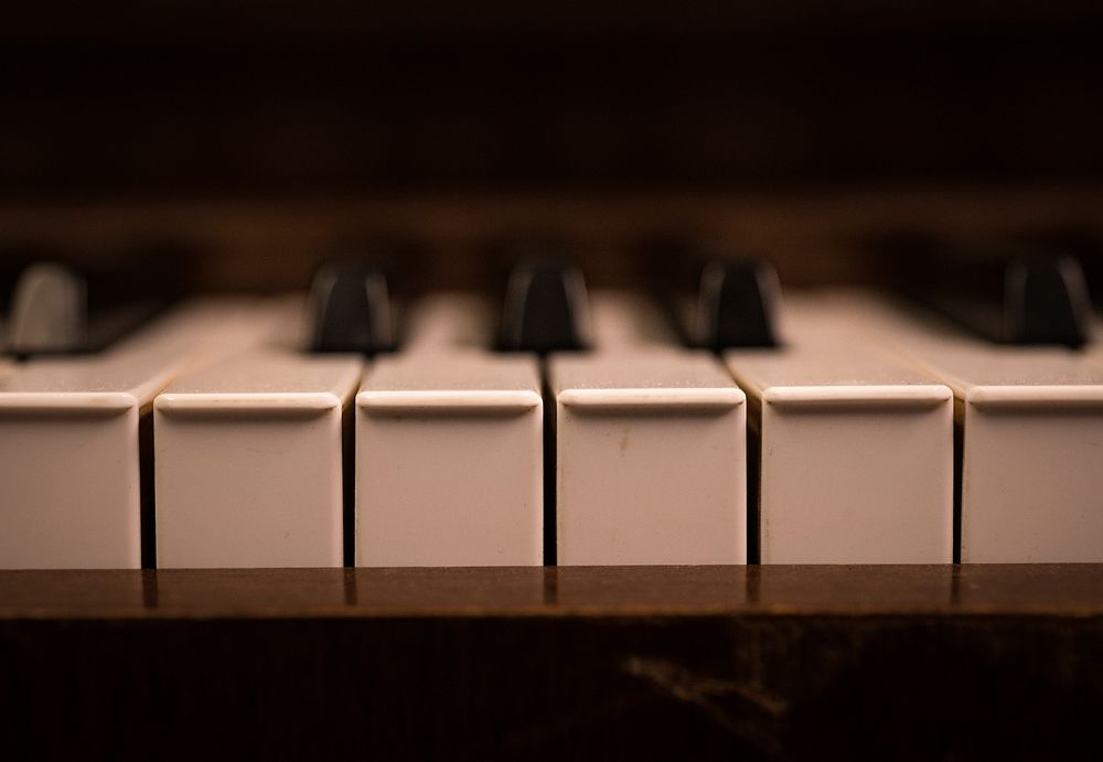 Piano keys, free public domain CC0 photo.