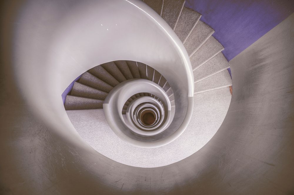 Free spiral architecture image, public domain design CC0 photo.