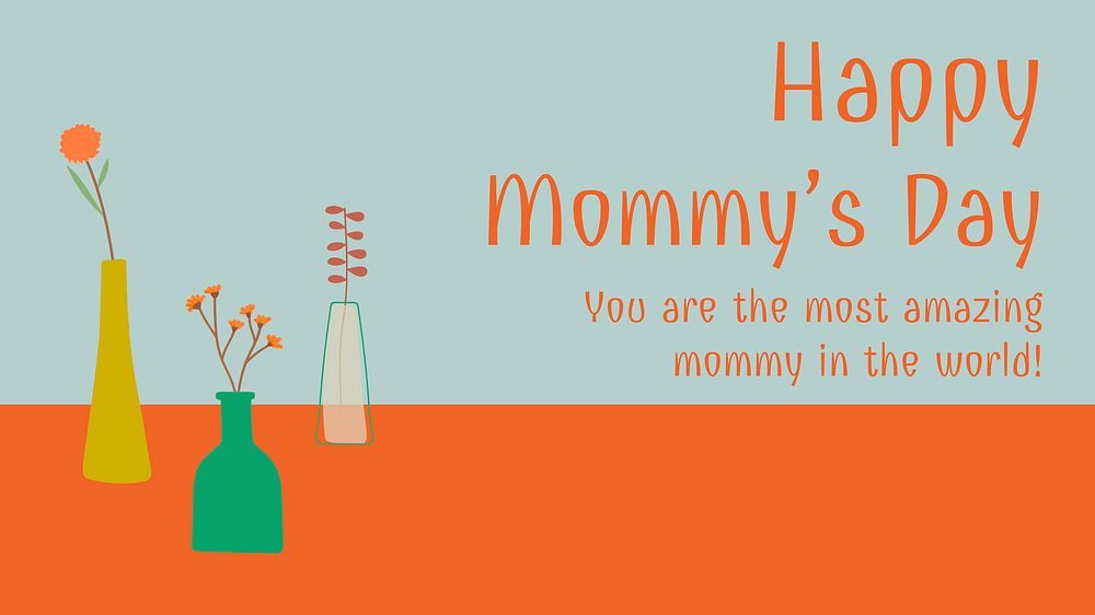 Cute mother's day template, floral blog banner vector