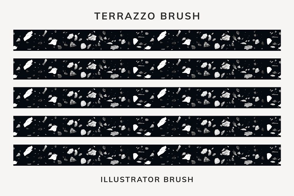 Black terrazzo illustrator pattern brush vector add-on
