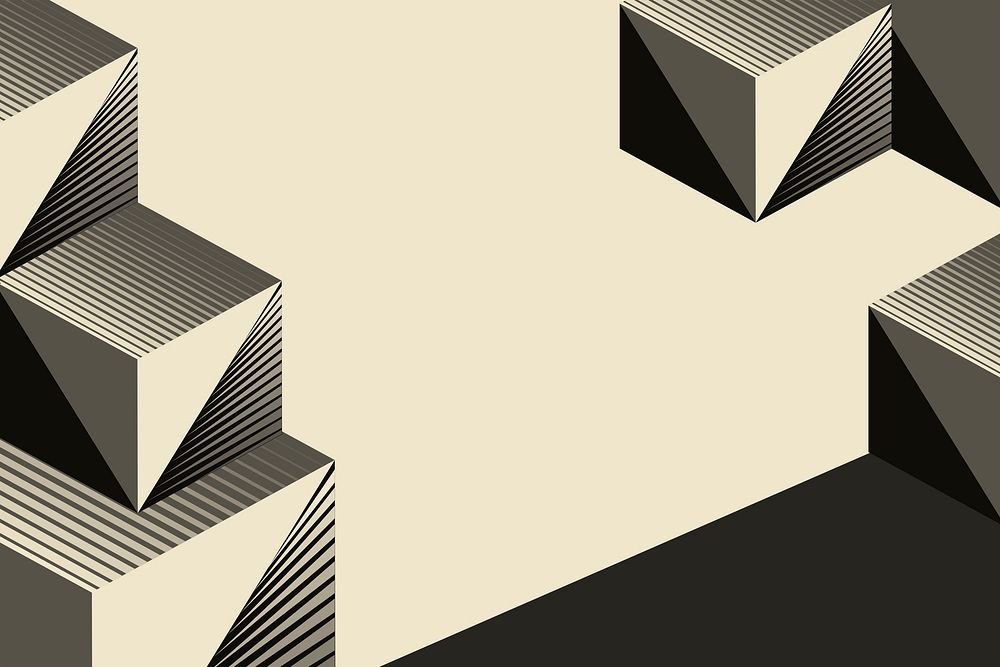 Cubic pattern frame, geometric retro graphic design psd