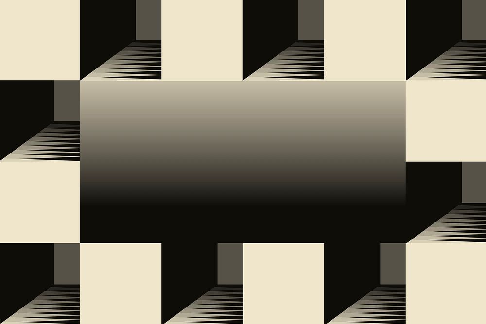 Abstract frame, black geometric square design psd