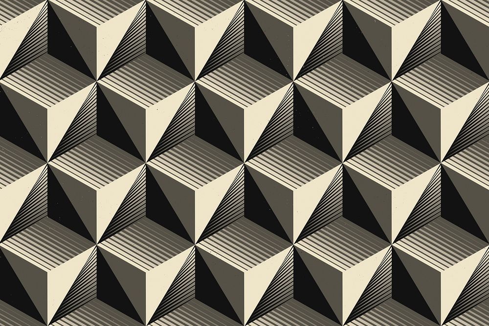 Black geometric pattern background, repeated triangle shapes design 