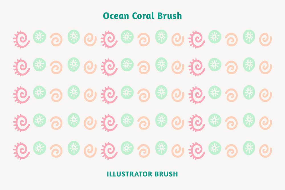 Sea creature pattern brush, pastel border vector, compatible with AI