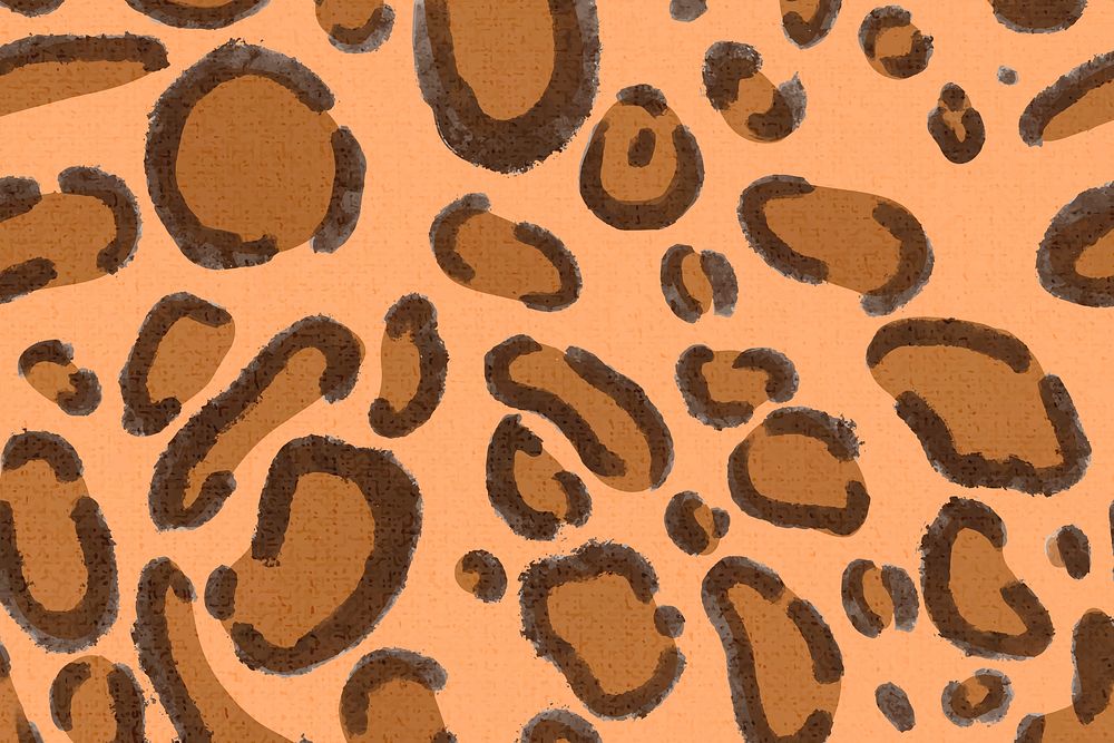 Leopard pattern orange background seamless social media banner vector