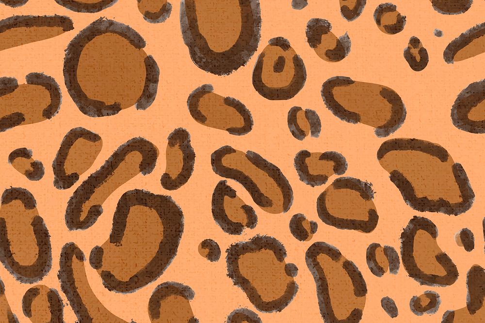 Leopard pattern orange background seamless social media banner