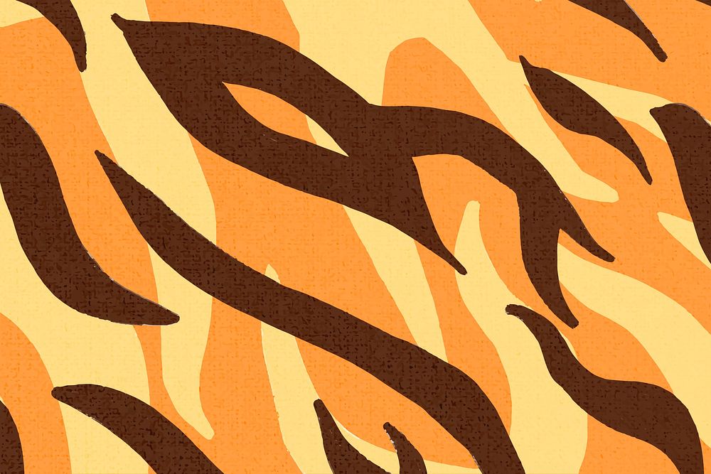 Tiger pattern orange background seamless, social media banner psd