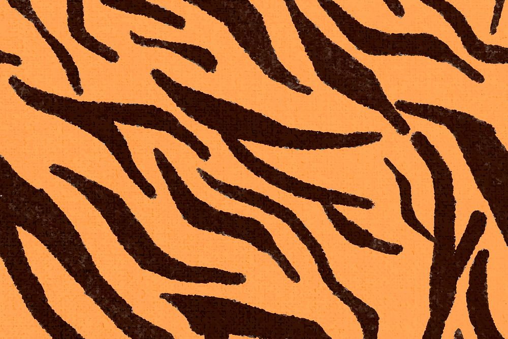 Tiger pattern orange background seamless, social media banner vector