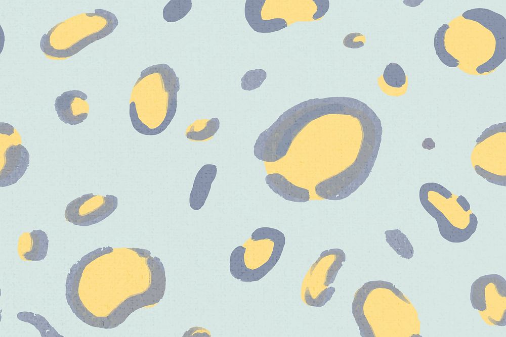 Leopard pattern blue background seamless, social media banner psd