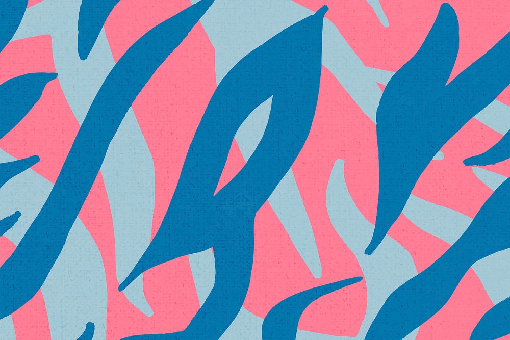 Tiger pattern background blue & pink seamless, social media banner psd