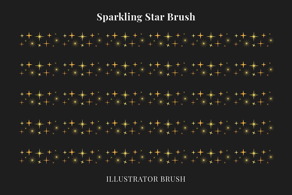 Glittering star pattern illustrator brush, festive vector add-on set