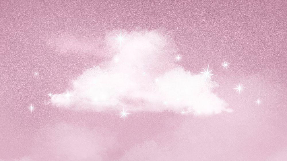 Pink aesthetic HD wallpaper, cloud in sparkling sky background